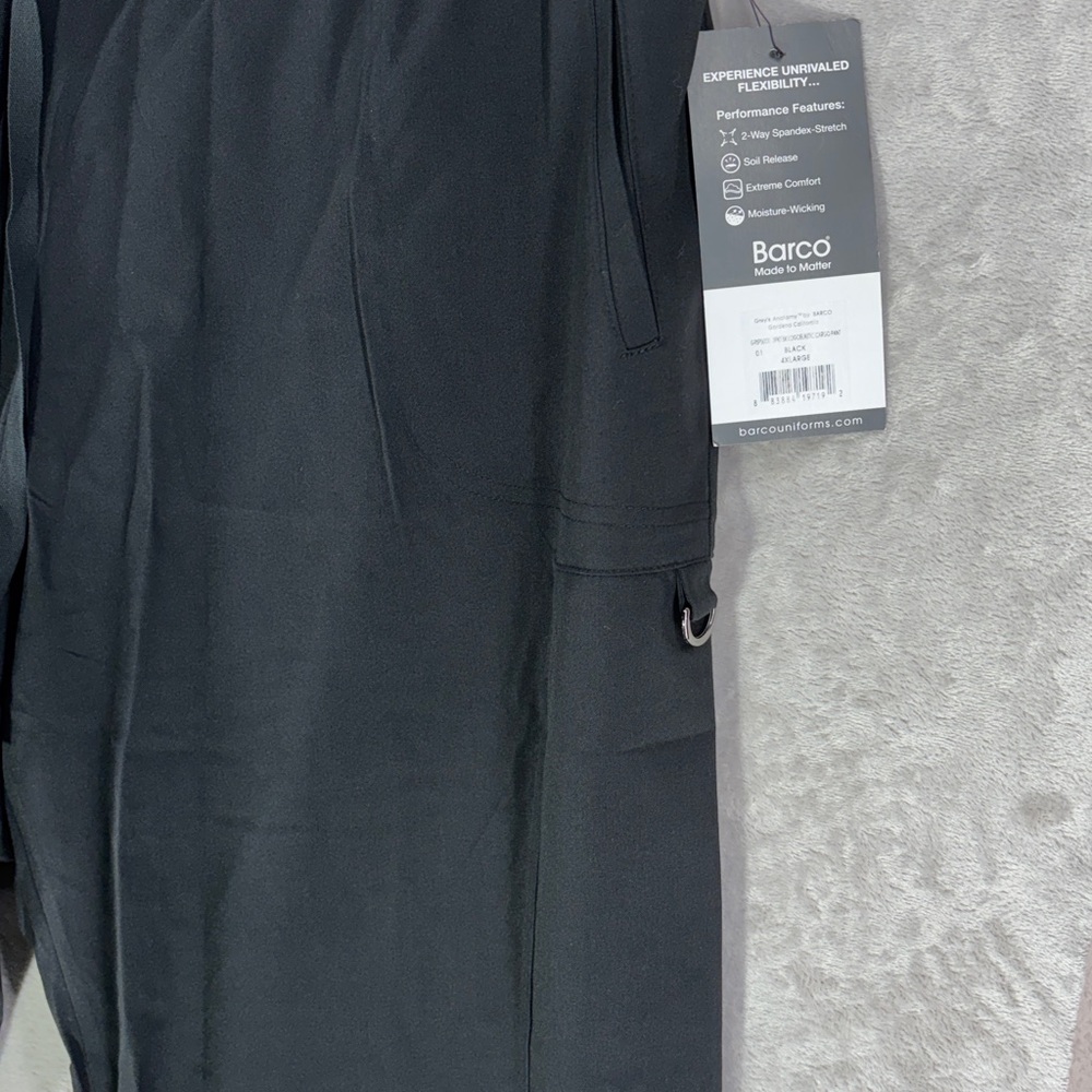 NWT--Grey's Anatomy Black Scrub Pant Spandex Stretch Size 4XL - Picture 5 of 9
